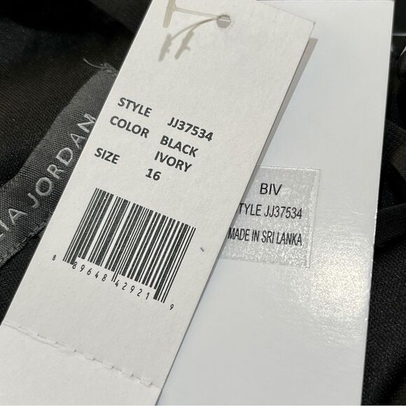 JULIA JORDAN Black White Print Maxi Dress Sz 16 New NWT Cruise Vacation Wedding - Picture 9 of 13